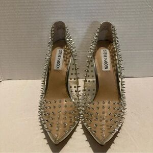 Steve Madden Vala-S Clear/Spikes- Size 7 Pre-owned